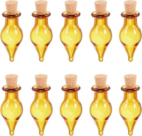 HARFINGTON 10 Pcs Mini Glass Bottles Jars, Teardrop Small Cute Glass Jars Vials Pendants Small Vials Wishing Bottle with Cork Stoppers for DIY Crafts Wedding Favors, Blue in Kuwait