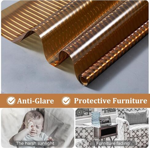 Beautyhero Adhesive Reeded Glass Window Privacy Film, Shatterproof Fluted Frosted Glass Clings, Waterproof 3D Decorative Window Coverings for Bathroom, Cabinet, Front Door, 17.5 x 78.7 Inch in Kuwait