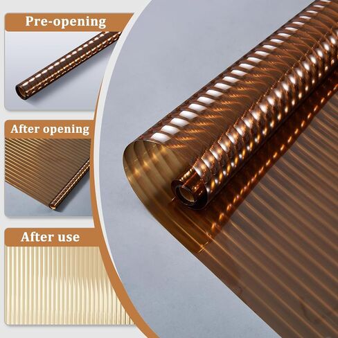 Beautyhero Adhesive Reeded Glass Window Privacy Film, Shatterproof Fluted Frosted Glass Clings, Waterproof 3D Decorative Window Coverings for Bathroom, Cabinet, Front Door, 17.5 x 78.7 Inch in Kuwait