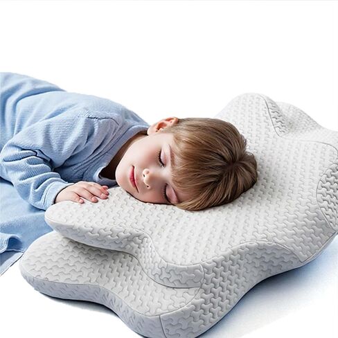 Memory Foam Kids Pillow, Kids Pillows for Sleeping, Ergonomic ContourPillow and Pillowcase 20x12 in (Blue Small) in Saudi Arabia