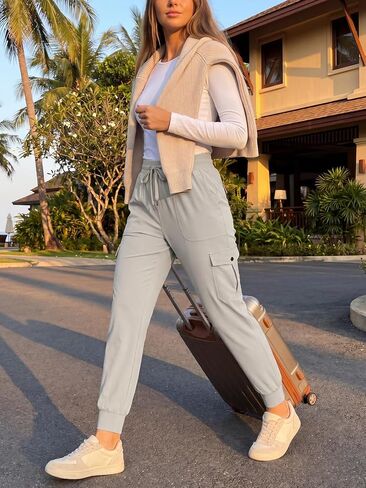 KWZ Women's Hiking Pants Lightweight Cargo Joggers | Quick Dry Water Resistant Travel Casual Athletic Pants in Saudi Arabia