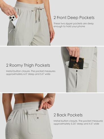 KWZ Women's Hiking Pants Lightweight Cargo Joggers | Quick Dry Water Resistant Travel Casual Athletic Pants in Saudi Arabia
