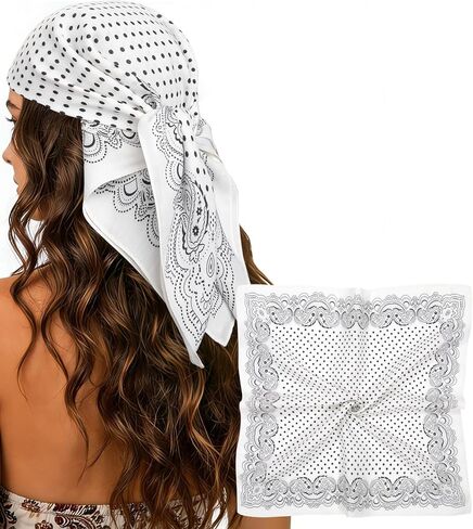 CHLINS 27.5" Square Head Scarf for Women, Soft Cotton Feel Bandana, Lightweight Neck Scarf & Hair Wraps in Saudi Arabia