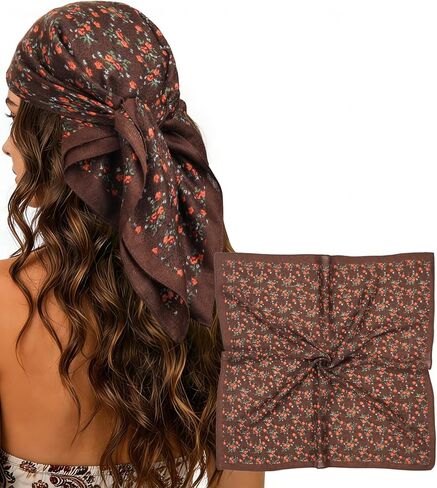 CHLINS 27.5" Square Head Scarf for Women, Soft Cotton Feel Bandana, Lightweight Neck Scarf & Hair Wraps in Saudi Arabia