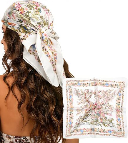 CHLINS 27.5" Square Head Scarf for Women, Soft Cotton Feel Bandana, Lightweight Neck Scarf & Hair Wraps in Saudi Arabia