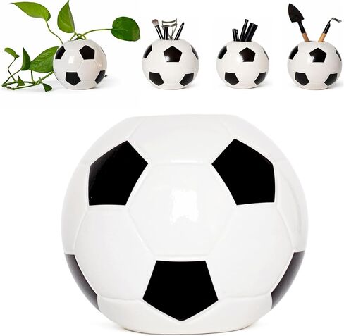 Ceramic Soccer Pen Holder, Soccer Desk Organizer for Fans | Soccer Decor, Desk Organizer, Small Ceramic Vase, Soccer Centerpiece for Fans, For Coach in Saudi Arabia