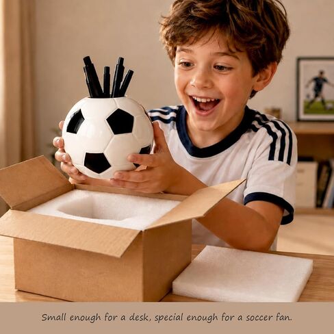 Ceramic Soccer Pen Holder, Soccer Desk Organizer for Fans | Soccer Decor, Desk Organizer, Small Ceramic Vase, Soccer Centerpiece for Fans, For Coach in Saudi Arabia