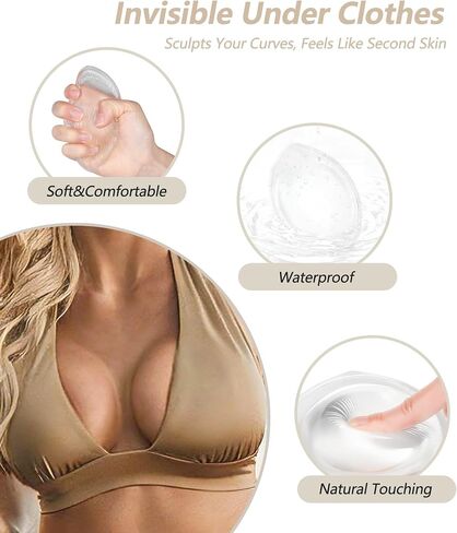 sellto Silicone Bra Inserts Push Up,Bust Bra Pads Enhancer for Bathing Suit Size Medium in Saudi Arabia