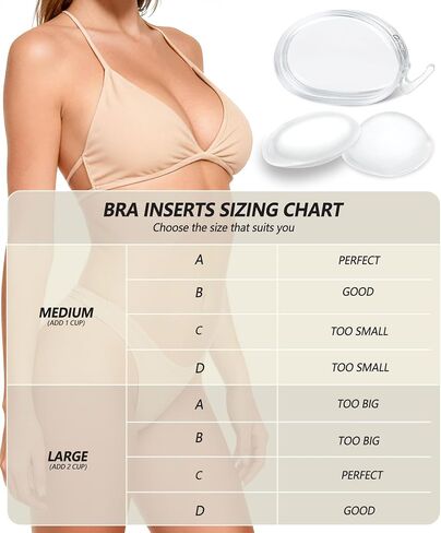sellto Silicone Bra Inserts Push Up,Bust Bra Pads Enhancer for Bathing Suit Size Medium in Saudi Arabia