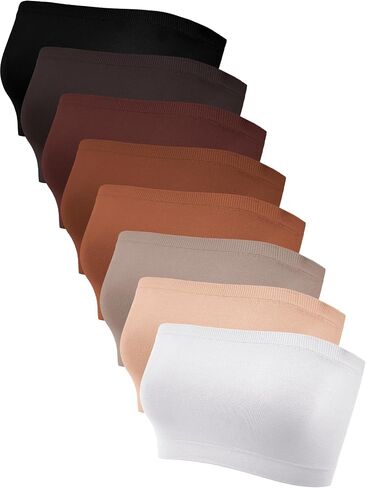 Bencailor 8/16 قطعة من أعلى Bandeau للنساء، أنابيب بدون حمالات غير مبطنة بدون خياطة حمالة صدر رياضية قابلة للتمدد in Kuwait