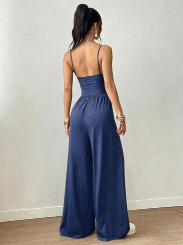 Women's Summer Jumpsuit Sleevelss One Piece Jumpers Wide Leg Baggy Pants Casual Travel Long Romper in Kuwait