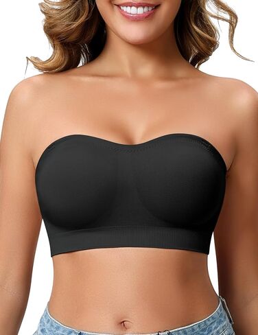 Strapless Bras for Women Wireless Padded Push Up Bandeau Bra Seamless Non Slip Tub Top in Saudi Arabia