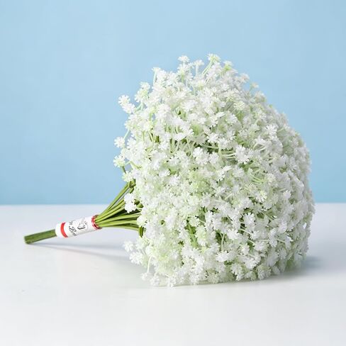 60 Pcs Babys Breath Artificial Flowers White Baby Breath Flowers Bulk,Real Touch Small Babies Breath Fake Flowers,Faux Baby's Breath Gypsophila Bouquet for Wedding Decor, Party, Home Garden Decoration in Saudi Arabia