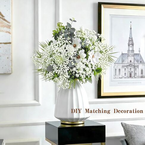 60 Pcs Babys Breath Artificial Flowers White Baby Breath Flowers Bulk,Real Touch Small Babies Breath Fake Flowers,Faux Baby's Breath Gypsophila Bouquet for Wedding Decor, Party, Home Garden Decoration in Saudi Arabia
