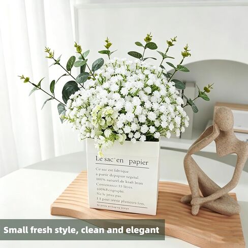 60 Pcs Babys Breath Artificial Flowers White Baby Breath Flowers Bulk,Real Touch Small Babies Breath Fake Flowers,Faux Baby's Breath Gypsophila Bouquet for Wedding Decor, Party, Home Garden Decoration in Saudi Arabia