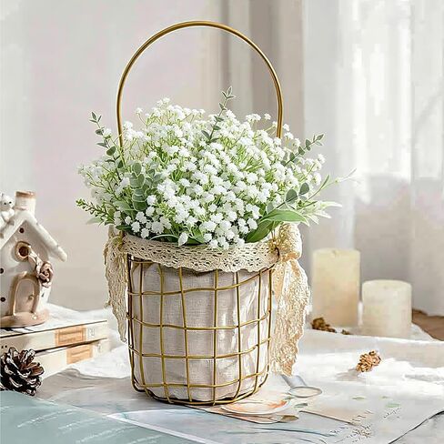60 Pcs Babys Breath Artificial Flowers White Baby Breath Flowers Bulk,Real Touch Small Babies Breath Fake Flowers,Faux Baby's Breath Gypsophila Bouquet for Wedding Decor, Party, Home Garden Decoration in Saudi Arabia