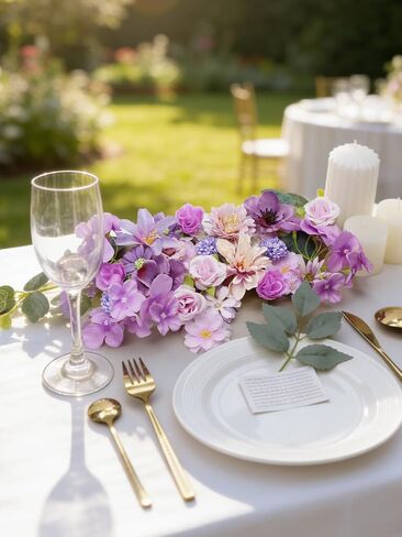 Faux Flower Heads Mini Purple Artificial Flower Heads Fake Flowers Combo with Stems Rose Peony Dahlia Daisy Small Silk Flower Heads for Craft DIY Garland Wedding Party Baby Shower Home Decor, 80Pcs in Kuwait