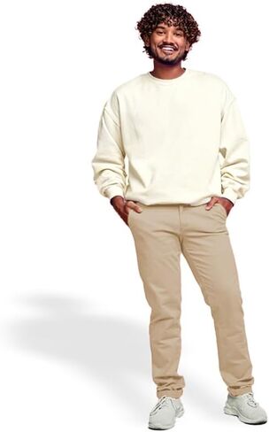 Men's Cotton Linen Blend Pants,Regular Fit,Elastic Drawstring Waist Casual Pants with Pockets White Color in Saudi Arabia