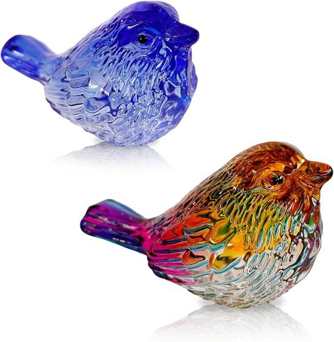 Crystal Bird Figurines – Set of Vibrant Glass Animal Ornaments for Home & Office Desk Decor | Unique Bird Lovers, Men & Women (CL) in Saudi Arabia