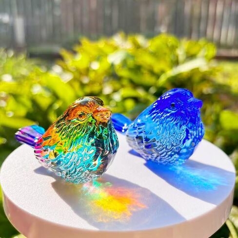 Crystal Bird Figurines – Set of Vibrant Glass Animal Ornaments for Home & Office Desk Decor | Unique Bird Lovers, Men & Women (CL) in Saudi Arabia