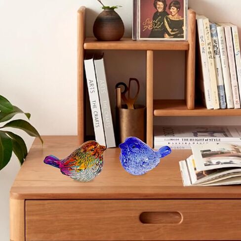 Crystal Bird Figurines – Set of Vibrant Glass Animal Ornaments for Home & Office Desk Decor | Unique Bird Lovers, Men & Women (CL) in Saudi Arabia