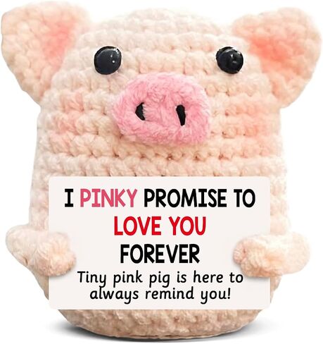 Cute Pig Gifts for Women Girlfriend Mom, I Love You Gifts, Pinky Promise Handmade Emotional Support Crochet Pig Decor, Anniversary Birthday Gift Ideas in Saudi Arabia