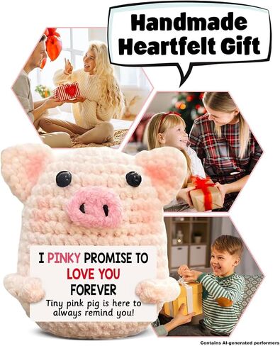 Cute Pig Gifts for Women Girlfriend Mom, I Love You Gifts, Pinky Promise Handmade Emotional Support Crochet Pig Decor, Anniversary Birthday Gift Ideas in Saudi Arabia