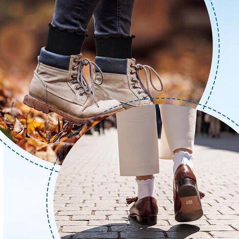 Twistover 4 أزواج كشكش الجوارب للنساء القطن مبطن كعب جورب مكافحة نفطة وسادة التمهيد جورب لطيف مكشكش لينة عارضة ترهل طاقم الجوارب للنساء هدية in Kuwait