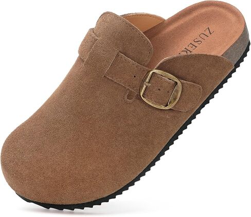 Intini Kids Suede Clogs Cork Footbed Sandals | Arch Support,Slip On Mules,Adjustable Buckle in Kuwait