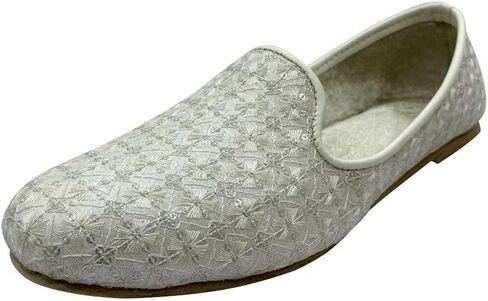 Stop n Style Handcrafted Punjabi Jutti for Men – Traditional Indian Slip-On Shoes | Ethnic Khussa Wedding, Cultural & Festive Wear Comfortable Mojari White Cream in Saudi Arabia