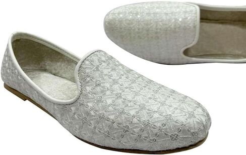 Stop n Style Handcrafted Punjabi Jutti for Men – Traditional Indian Slip-On Shoes | Ethnic Khussa Wedding, Cultural & Festive Wear Comfortable Mojari White Cream in Saudi Arabia