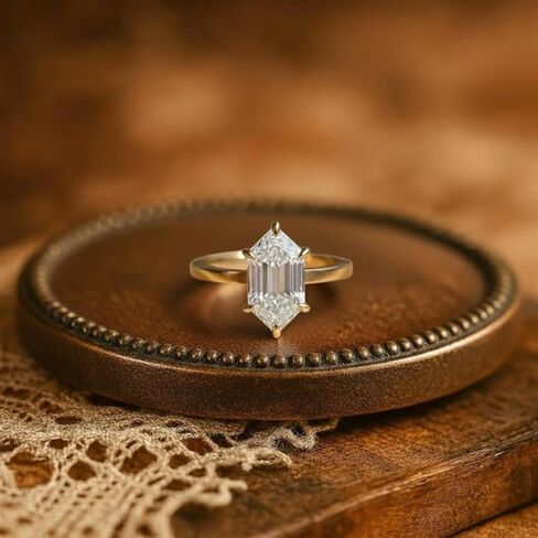 CZ Dutch Marquise Cut 18K Gold Plated Silver Ring | Elegant Solitaire Ring for Women | Hypoallergenic Fine Jewelry in Saudi Arabia