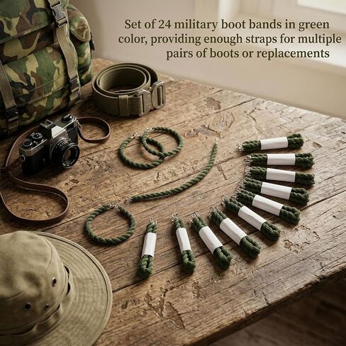 24 PCS Boot Blousers with Metal Hooks – Adjustable Elastic Boot Straps for Military, Tactical, Cowboy, Work Boots – Trouser Blousing Straps for Army Navy Air Force Uniform, Camo Pants (Green) in Saudi Arabia