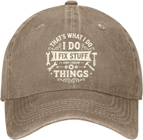 I Fix Stuffs and I Knows Things Hat for Men Trendy Washed Distressed Baseball in Kuwait