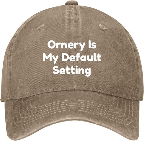 Ornery is My Defaults Setting Hats for Women Funny Washed Distressed Baseball in Kuwait