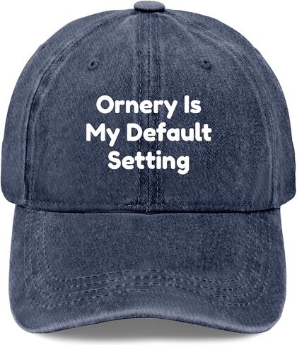 Ornery is My Defaults Setting Hats for Women Funny Washed Distressed Baseball in Kuwait