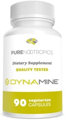 Pure Nootropics - Dynamine (Methylliberine: 1,7,9-tetramethyluric Acid) 100 mg Capsules (90) | Increased Energy, Focus & Alertness | in House & Rigorous 3rd Party Testing for Higher Purity & Potency in Saudi Arabia