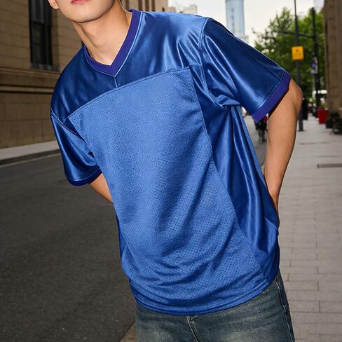 Blue Blank Football Jersey,Practice Plain Football Shirt,90s Hip Hop Mesh Clotes in Kuwait