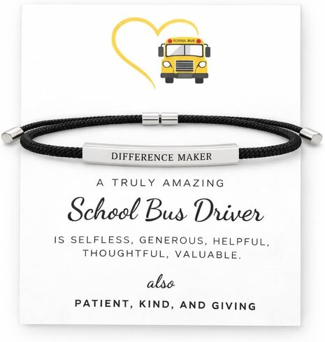 VIY Personal Card School Bus driver appreciation gifts, Best bus driver gifts, Difference maker bracelet for women, Difference maker gift, End of school year gift for coworkers in Kuwait