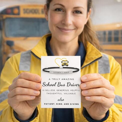 VIY Personal Card School Bus driver appreciation gifts, Best bus driver gifts, Difference maker bracelet for women, Difference maker gift, End of school year gift for coworkers in Kuwait