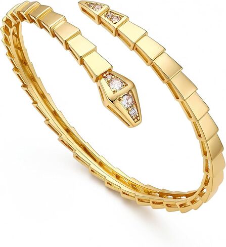Adjustable Silver Plated Snake Bracelet for Women - Lightweight Brass Snake Chain Jewelry for Everyday Elegance and Evening Wear in Kuwait