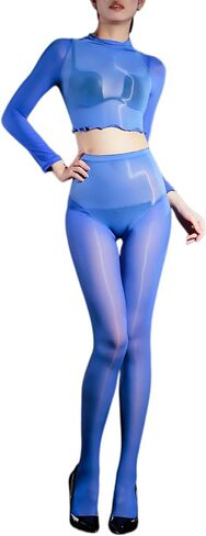 Body Stockings for Women Lingerie Body Stocking Oil Shiny Bodystocking Separates Shiny Pantyhose in Saudi Arabia