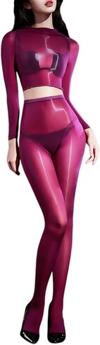 Body Stockings for Women Lingerie Body Stocking Oil Shiny Bodystocking Separates Shiny Pantyhose in Saudi Arabia