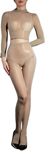 Body Stockings for Women Lingerie Body Stocking Oil Shiny Bodystocking Separates Shiny Pantyhose in Saudi Arabia