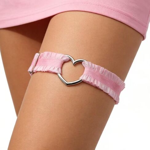 Lace Heart Leg Garter, Adjustable Elastice Thigh Garters Belt for Women Parties in Kuwait