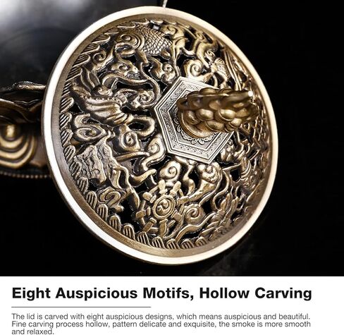 Lotus Incense Burner Holder, Vintage Backflow Smoke Censer Incense Cone Holder Bowl for Home Decor, Bronze, 2.95 x 2.71inch in Saudi Arabia