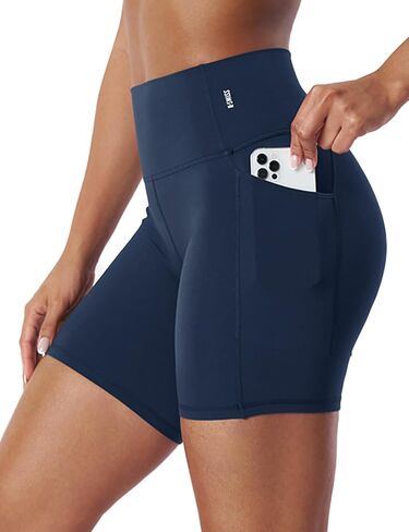 K-Swiss Women's Biker Shorts - No Front Seam 6" High Waisted Stretchy Soft Yoga Gym Workout Shorts in Kuwait