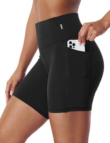 K-Swiss Women's Biker Shorts - No Front Seam 6" High Waisted Stretchy Soft Yoga Gym Workout Shorts in Kuwait