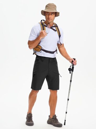 Men's Hiking Cargo Shorts 9" with Zipper Pockets Quick Dry Lightweight Casual Stretch Golf Short Outdoor Summer in Kuwait