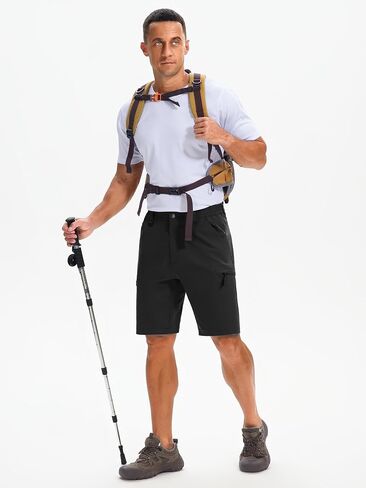 Men's Hiking Cargo Shorts 9" with Zipper Pockets Quick Dry Lightweight Casual Stretch Golf Short Outdoor Summer in Kuwait
